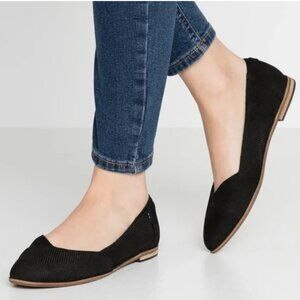 Toms Julie Ballet Flats Black Perforated Suede Women's Size 7.5 Style 10015151